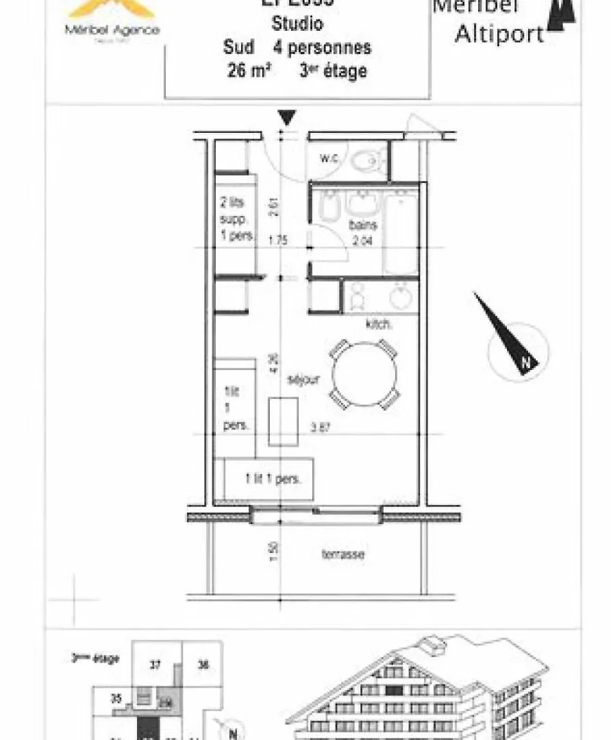 Apartment Residence Les Eperonnelles - Studio Pour 4 Personnes Situe A Meribel Altiport, Proche Des Pistes De Ski Et Du Golf Mae-2944 Les Allues